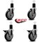 Service Caster 5'' Black Poly Wheel Swivel 1-3/4'' Expanding Stem Caster Set 2 Brakes, 4PK SCC-EX20S514-PPUB-BLK-2-PLB-2-134 - alternate 4